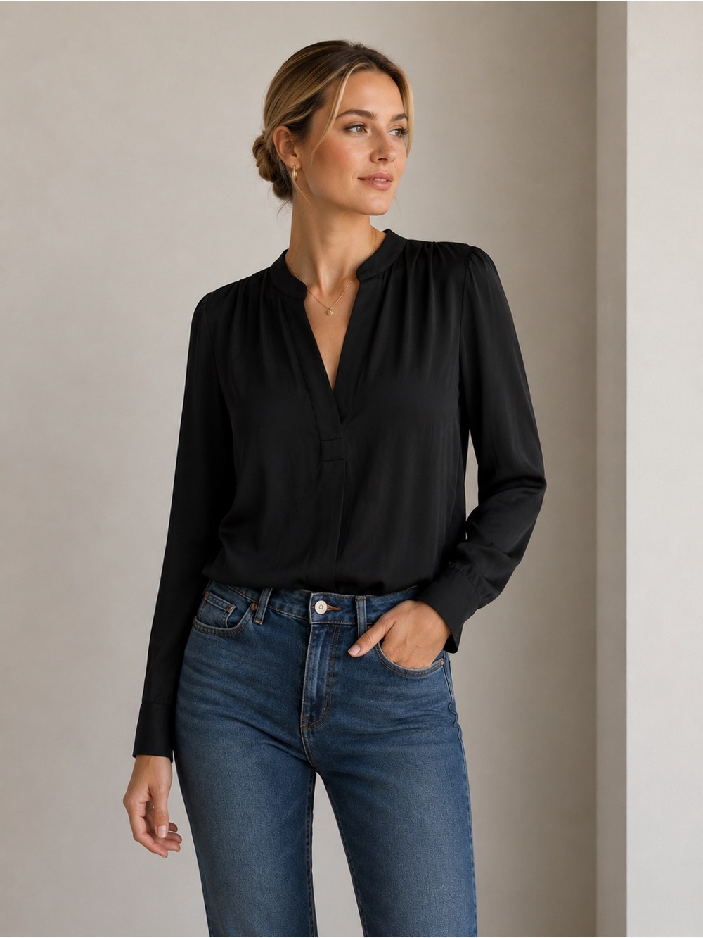 Banana Republic Black Blouse, New with Tags, Size S